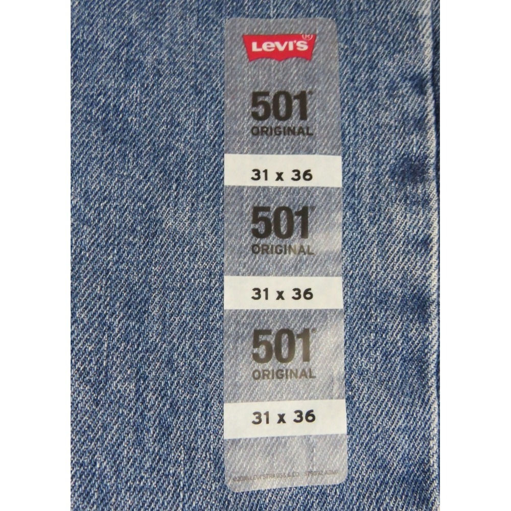 NWT Levis 501 Mens 31x36 Blue Denim Original Fit Button Fly Straight Leg Jeans - Picture 10 of 15